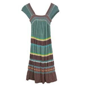 Anthropologie Aldomartins Striped Midi Dress, Size Medium